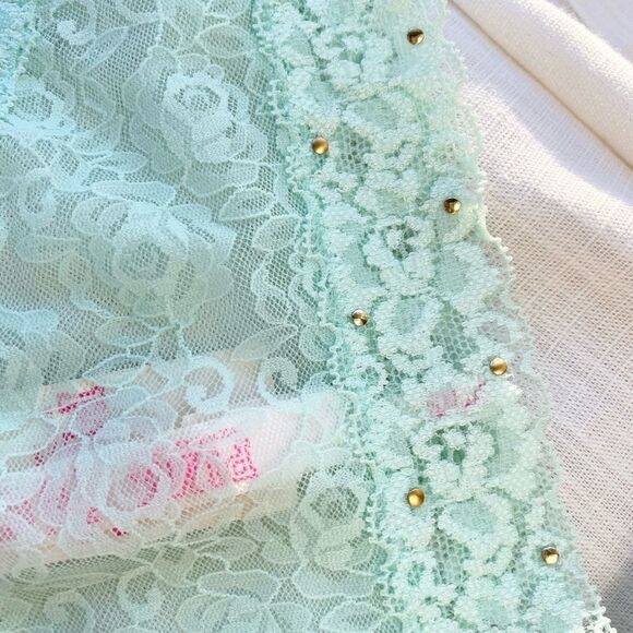 Tiffany blue and gold stud lace panty - Picture 3 of 5
